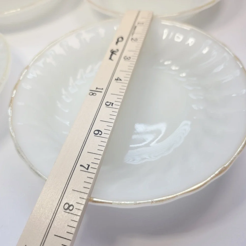 4 Anchor Hocking Fire‎ King Golden Anniversary Gold Swirl Salad Soup Bowls 7.5